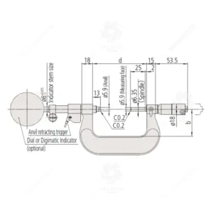 Panme đo ngoài đồng hồ Mitutoyo 107-203