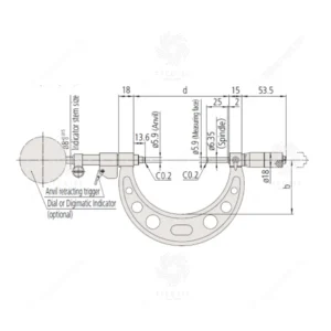 Panme đo ngoài đồng hồ Mitutoyo 107-205