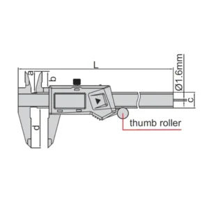 Thước kẹp điện tử với thanh đo sâu dạng tròn Insize 1119-150W