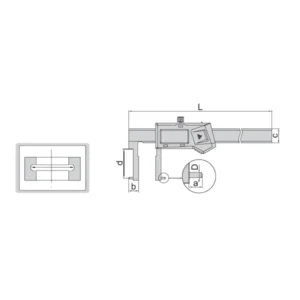 Thước kẹp điện tử đo rãnh trong Insize 1121-3001AWL