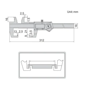 Thước kẹp điện tử đo rãnh trong Insize 1128-200