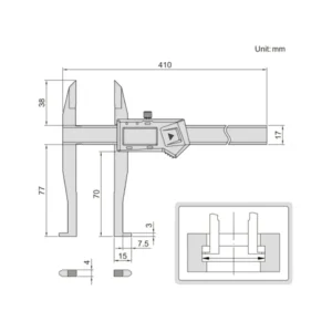 Thước kẹp điện tử đo lỗ khoan sâu Insize 1129-300WL