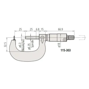 Panme cơ khí đo độ dày thành ống Mitutoyo 115-303