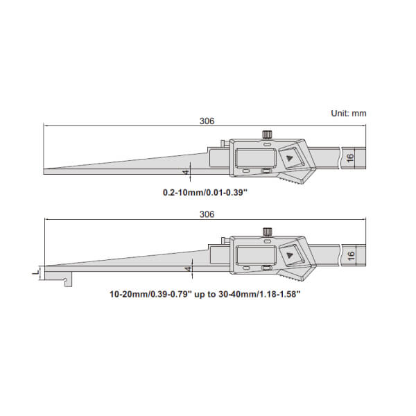Thước đo rãnh côn điện tử Insize 1160-40 2 Thước đo rãnh côn điện tử Insize 1160-40