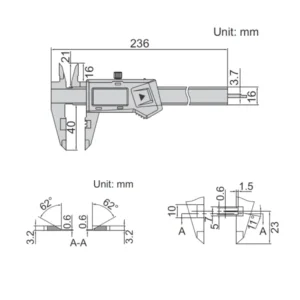 Thước kẹp điện tử đo nếp gấp Insize 1165-150A
