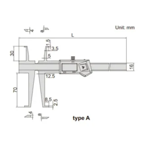 Thước kẹp điện tử đo rãnh trong Insize 1176-200WL