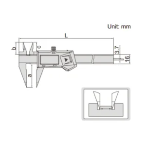 Thước kẹp điện tử mỏ nhọn (Không chống nước) Insize 1183-300AWL