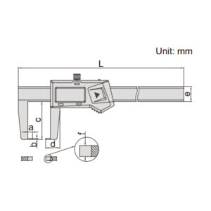 Thước kẹp điện tử đo rãnh ngoài Insize 1187-500A