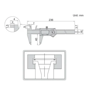 Thước kẹp điện tử đo rãnh trong Insize 1191-150