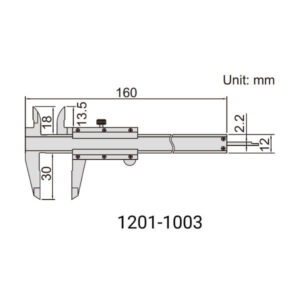 Thước kẹp cơ khí Insize loại nhỏ 1201-1003