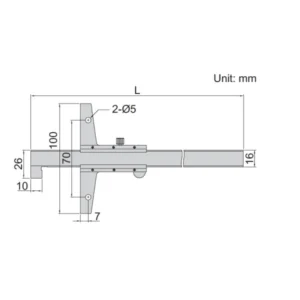 Thước đo độ sâu cơ khí loại đầu móc Insize 1248-1501
