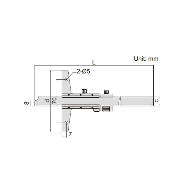Thước đo sâu cơ khí có vít tinh chỉnh Insize 1249-300 2 Thước đo sâu cơ khí có vít tinh chỉnh Insize 1249-300