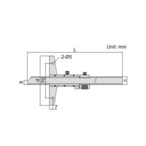 Thước đo sâu cơ khí có vít tinh chỉnh Insize 1249-150