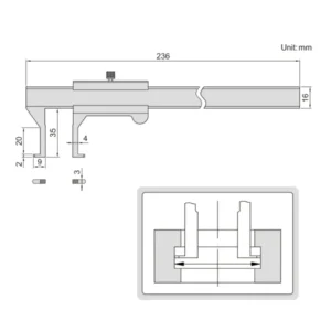 Thước kẹp cơ khí đo rãnh trong Insize 1262-150A