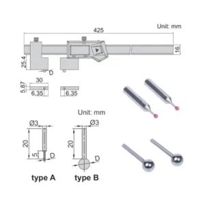 Thước kẹp điện tử Insize có thể thay thế đầu đo 1528-3001