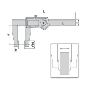 Thước kẹp điện tử ngàm đĩa Insize 1533-150