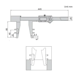 Thước kẹp điện tử đo phanh tang trống Insize 1538-300
