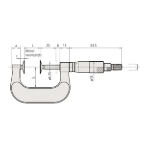 Panme đo bước răng cơ khí trục chính không quay Mitutoyo 169-201-10