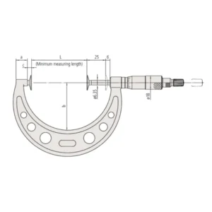 Panme đo bước răng cơ khí trục chính không quay Mitutoyo 169-207-10