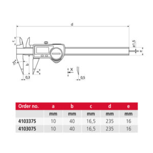 Thước kẹp điện tử đo khoảng cách rãnh Marcal 16 EWR-S 4103075