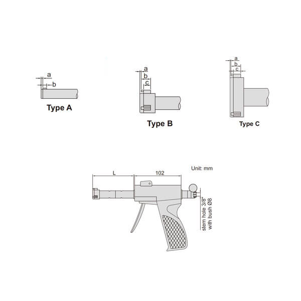 Panme PISTOL GRIP 3 đầu đo Insize 2124-S1004 4 Panme PISTOL GRIP 3 đầu đo Insize 2124-S1004