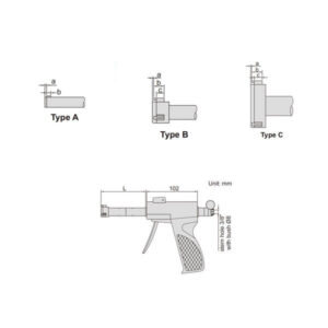 Panme PISTOL GRIP 3 đầu đo Insize 2124-40