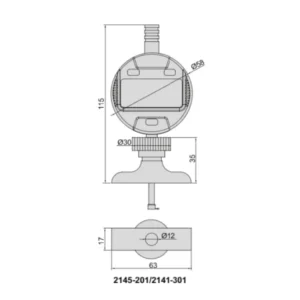Đồng hồ đo lỗ điện tử Insize 2145-301