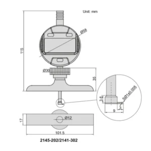 Đồng hồ đo lỗ điện tử Insize 2145-201