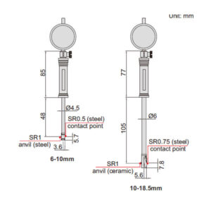 Đồng hồ đo lỗ điện tử cho lỗ nhỏ Insize 2152-10