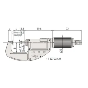 Panme đo bước răng điện tử trục chính không quay Mitutoyo 227-221-20