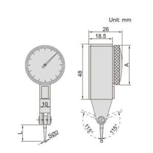 Đồng hồ so chân gập Insize 2381-08