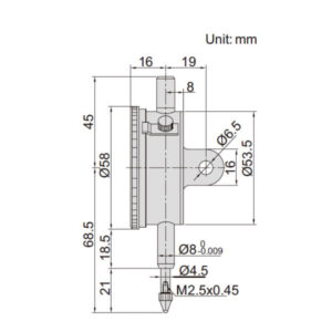 Đồng hồ so cơ khí đọc ngược Insize 2801-10F
