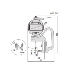 Dụng cụ đo độ dày ống điện tử Insize 2873-10