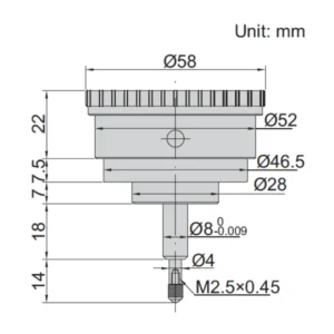 Đồng hồ so cơ khí chân sau Insize 2893-3