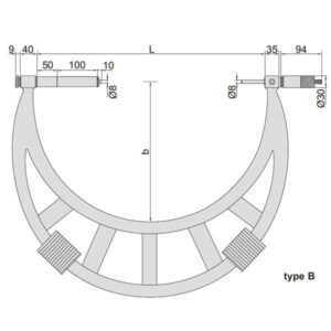 Panme cơ khí đo ngoài dải đo lớn Insize 3205-1400