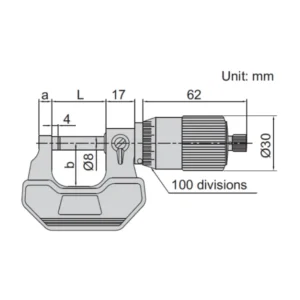 Panme cơ khí đo ngoài nhanh Insize 3208-25B