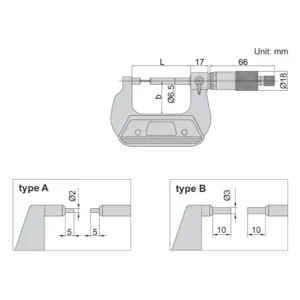 Thước panme cơ khí đo rãnh then Insize 3233-50BA