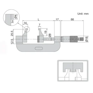 Panme đo ngoài cơ khí dạng mỏ cặp Insize 3238-50