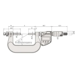 Panme đo bước răng điện tử có thể thay đổi đầu đo Mitutoyo 324-351-30