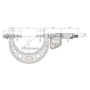 Panme đo bước răng điện tử có thể thay đổi đầu đo Mitutoyo 324-254-30