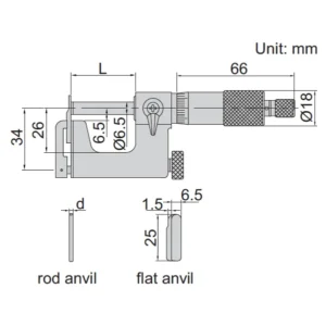 Thước panme cơ khí có thể thay đổi đầu đo Insize 3262-50A