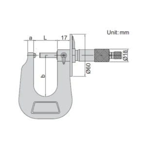 Thước panme cơ khí đo tấm kim loại Insize 3263-25A