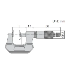 Thước panme cơ khí đầu đo dạng mỏ Insize 3283-175A