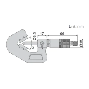 Thước panme cơ khí đầu đo chữ V Insize 3290-657A