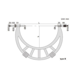 Thước panme gắn đồng hồ so Insize 3296-400A