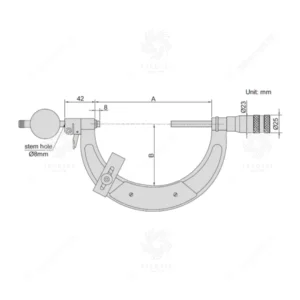 Panme cơ khí đo ngoài có đầu gắn đồng hồ so Insize 3346-25