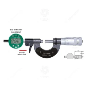 Panme cơ khí đo ngoài có đầu gắn đồng hồ so Insize 3346-75