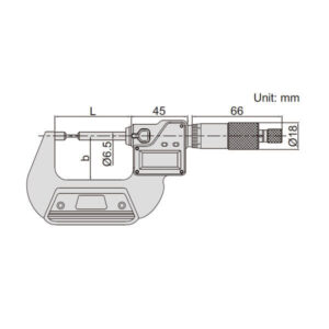Panme đo rãnh then điện tử Insize 3533-75BA