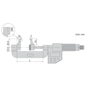 Panme đo ngoài điện tử dạng mỏ cặp Insize 3538-100