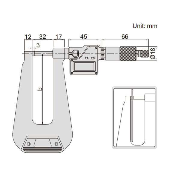 Panme điện tử đo độ dày tấm kim loại Insize 3539-253SA 2 Panme điện tử đo độ dày tấm kim loại Insize 3539-253SA